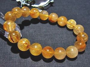 【送料無料】ブレスレット　アクセサリ―　ゴールデンルチルラウンドビーズブレスレット11mm 3a natural titin golden rutilated quartz round beads bracelet gift bl5401