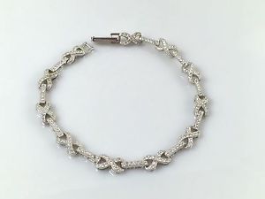 【送料無料】ブレスレット アクセサリ― アルジェントインフィニティブレスレットen argent sterling 925 solide infinity bracelet zircone 191cm poinonne lourds