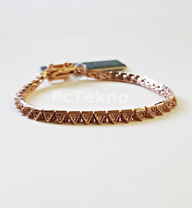 【送料無料】ブレスレット　アクセサリ―　トーンピラミッドテニスブレスレットドルeddie borgo rosegold tone pave pyramid tennis bracelet 175 nwt