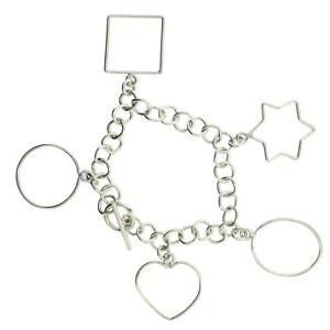 【送料無料】ブレスレット　アクセサリ―　ブレスレットトグルクラスプチェーンsterling silver charm bracelet dangle chain with different shapes toggle clasp