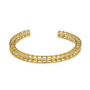 【送料無料】ブレスレット　アクセサリ―　メッキキューブケージカフbrass 14k gold plated cube caged cuff