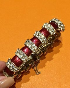【送料無料】ブレスレット　アクセサリ―　エナメルクリスタルブレスレットciner 1950s red enamel crystal bracelet