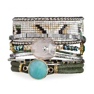 【送料無料】ブレスレット　アクセサリ&mdash;　ブレスレットブラジルサイプレスサイズbracelet brazilian multi rows * hipanema * cypresssize m 18 cm｜hokushin