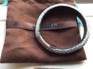 【送料無料】ブレスレット　アクセサリ―　ブレスレットレザースターリングシルバータグプレートtateossian bracelet leathersterling silver plate without tags
