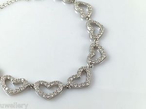 【送料無料】ブレスレット アクセサリ― 925 スターリングczブレスレット75** 142gr925 sterling silver solid genuine ladies cz heart bracelet 75 ** 142gr