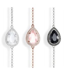【送料無料】ブレスレット　アクセサリ―　a1326トマスsaboスターリングナシストーンセットブレスレットa1326 genuine thomas sabo sterling silver pear shape stone set bracelet
