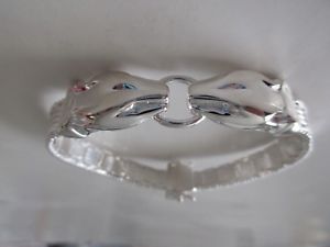 【送料無料】ブレスレット　アクセサリ―　シルバーパンサーヘッドブレスレットブランドultrafine silver 714 panther head riccio braceletbrand