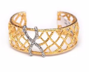 【送料無料】ブレスレット　アクセサリ&mdash;　アレクシスカフブレスレット alexis bittar elements gold plated woven and pave x cuff bracelet nwt｜hokushin