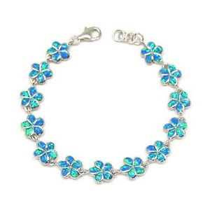 【送料無料】ブレスレット　アクセサリ―　inlay opal 10mm hawaiian plumeria flower bracelet7inlay opal 10mm hawaiian plumeria flower bracelet 7