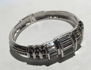 【送料無料】ブレスレット　アクセサリ&mdash;　ジュディススワロフスキーシルバークリスタルカフブレスレットjudith leiber swarovski dazzling pave crystal cuff bracelet in silver nwot｜hokushin