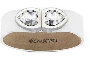 【送料無料】ブレスレット　アクセサリ―　スワロフスキーハートブレスレットクリアクリスタルホワイトswarovski heart usb bracelet, clear crystal, m white calfskin, 8gb, mib 5064561