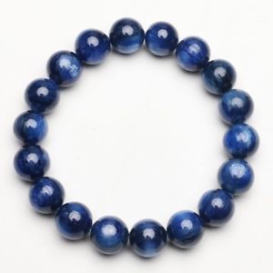 【送料無料】ブレスレット　アクセサリ―　112mmカイアナイトキャットアイブレスレットbkbb002112mm natural blue kyanite crystal gem cat eye beads stretch bracelet bkbb002 28,258円