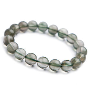 【送料無料】ブレスレット　アクセサリ―　グリーンルチルビーズブレスレット listingnatural green rutilated quartz crystal cat eye woman beads bracelet 10mm aaaa