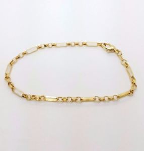 【送料無料】ブレスレット　アクセサリ&mdash;　イエローゴールドフィガロチェーンブレスレット9ct 375,9k yellow gold oval figaro chain bracelet｜hokushin