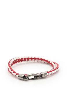 【送料無料】ブレスレット　アクセサリ―　ラップブレスレットレザーtods mycolors wrap bracelet leather red white braid