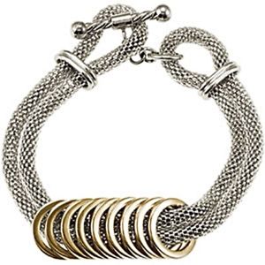 【送料無料】ブレスレット　アクセサリ―　アマルフィステンレススチールゴールドブレスレットメッシュamalfi stainless steel mesh with gold immersion plated circles womens bracelet