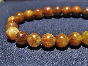 【送料無料】ブレスレット　アクセサリ―　ゴールデンルチルラウンドビーズストレッチブレスレット9mm 4a natural golden rutilated quartz round beads stretch bracelet gift bl3999