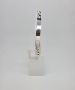【送料無料】ブレスレット アクセサリ— スターリングシルバープレートブレスレットドルmiran 230943 sterling silver 925 large plain id plate bracelet 175g rrp 189|hokushin