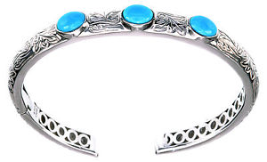 【送料無料】ブレスレット アクセサリ— スターリングシルバーターコイズブレスレットヒンジサイズカフsterling silver turquoise bracelet hinged size average cuff|hokushin