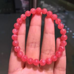 【送料無料】ブレスレット　アクセサリ―　アルゼンチンローズラウンドビーズブレスレット66mm natural argentina rose rhodochrosite gemstone round beads bracelet