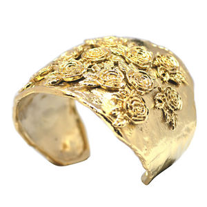 【送料無料】ブレスレット　アクセサリ―　ドｋイエローゴールドメッキカフブレスレットde buman 14k yellow gold plated cuff bracelet