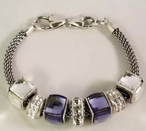 【送料無料】ブレスレット　アクセサリ―　ブライトンブレスレットアイスキューブスワロフスキークリスタルbrighton silver charm bracelet amp; ice cube charms lot w swarovski crystals