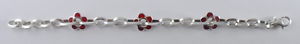 【送料無料】ブレスレット　アクセサリ&mdash;　スターリングシルバーエナメルブレスレットグラムsterling silver enamel red flower bracelet115 gr｜hokushin