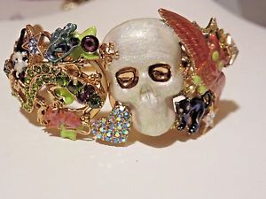【送料無料】ブレスレット　アクセサリ―　スケルトンヒンジカフブレスレットkirks folly skeleton menagerie hinge cuff bracelet nwot