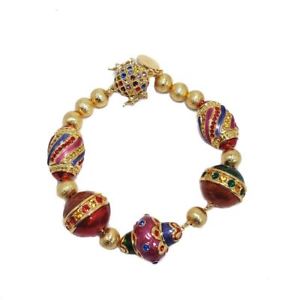 【送料無料】ブレスレット　アクセサリ―　ジェイエナメルブレスレットjay strongwater holiday festive ornament bracelet with rhinestones and enamel