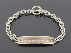 【送料無料】ブレスレット　アクセサリ&mdash;　ラリスティースターリングシルバーラインストーンチェーンブレスレットauthentic lara christie sterling silver 925 rhinestone chain bracelet｜hokushin