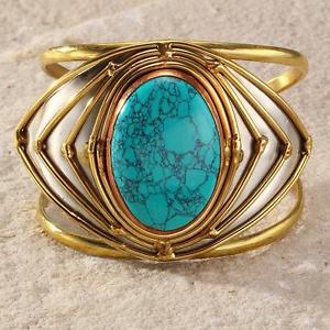 【送料無料】ブレスレット　アクセサリ―　ニュータラメーサトルコオープンカフスブレスレット tara mesa turquoise open cuff bracelet