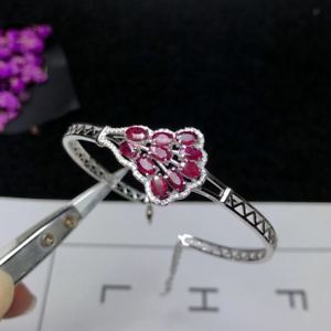 【送料無料】ブレスレット　アクセサリ―　ミャンマールビー925スターリングブレスレット3*5mmcertified myanmar ruby 925 sterling silver adjusted bracelet engagement 3*5mm
