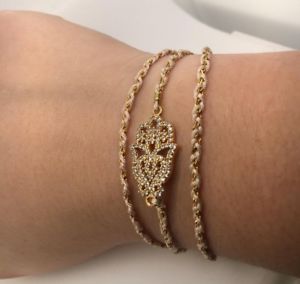 【送料無料】ブレスレット　アクセサリ&mdash;　スターリングhamsaラップブレスレットrrp220in spirit design gold plate sterling silver hamsa tassel wrap bracelet rrp 220｜hokushin
