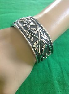 【送料無料】ブレスレット アクセサリ— スターリングシルバーカフブレスレットsilpada sterling silver floral cuff bracelet b1475 htf 20062007|hokushin