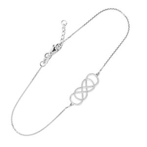 【送料無料】ブレスレット　アクセサリ―　ｋホワイトゴールドダブルノットブレスレット14k white gold double knot infinity dainty bracelet
