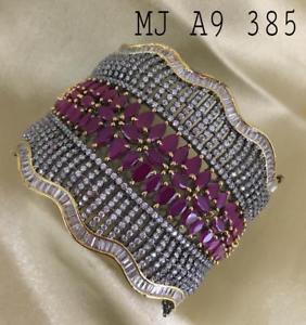 【送料無料】ブレスレット　アクセサリ―　ハンドメイドデザイナーウェディングカフブレスレットhandmade high quality cz red stone artificial designer wedding cuff bracelet zd8
