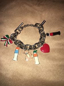 【送料無料】ブレスレット　アクセサリ―　ビンテージエナメルブレスレットモスキーノデザイナvintage bracelet moschino designer with enamel charms gorgeous 25,546円