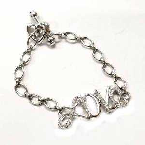 【送料無料】ブレスレット　アクセサリ&mdash;　スワロフスキーloveラインストーンauthentic swarovski love bracelet rhinestone silver｜hokushin
