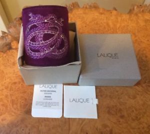 【送料無料】ブレスレット アクセサリ― 240laliqueキッドヘビカフスブレスレットパリlalique purple kidskin leather serpent cuff bracelet paris unused with box 240