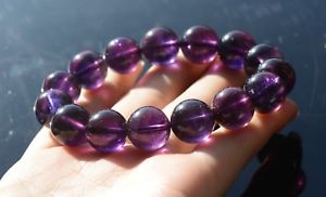 【送料無料】ブレスレット　アクセサリ&mdash;　アメジストラウンドビーズストレッチブレスレットnatural purple amethyst quartz crystal men round beads stretch bracelet5991g｜hokushin
