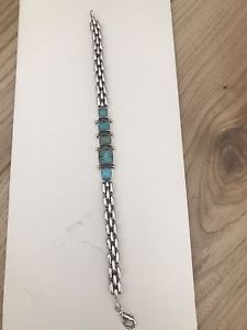 【送料無料】ブレスレット アクセサリ— シルバーターコイズブレスレットladies beautiful silver bracelet with turquoise|hokushin