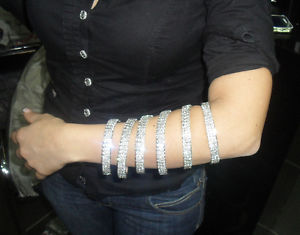 【送料無料】ブレスレット　アクセサリ&mdash;　スパイラルブレスレットスレーブワイヤspiral bracelet slave 3 wire rhinestones swarovsky 6 laps rhinestones｜hokushin