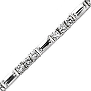 【送料無料】ブレスレット アクセサリ― シルバーラウンドエメラルドカットテニスブレスレットsilver round emerald cut cz 3 1 alternating tennis bracelet