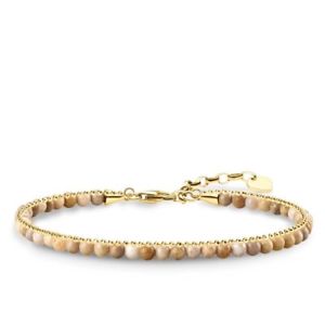 【送料無料】ブレスレット アクセサリ— トーマスイエローゴールドベージュジャスパーブレスレットgenuine thomas sabo yellow gold beige jasper bracelet ta1715|hokushin