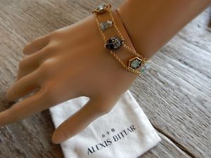 【送料無料】ブレスレット　アクセサリ&mdash;　アレクシスクリスタルスカルビーズブレスレット alexis bittar crystal embellished skull charm gold plated beaded bracelet｜hokushin