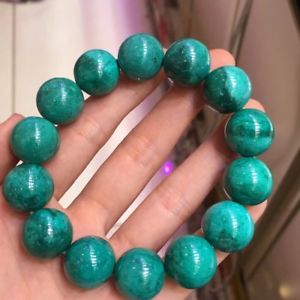 【送料無料】ブレスレット アクセサリ― マラカイトラウンドビーズブレスレットnatural chrysocolla green malachite gemstone round beads bracelet 16mm aaaa