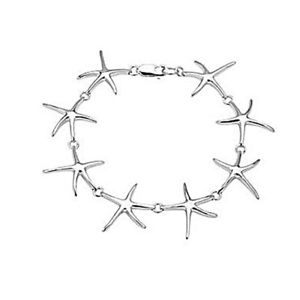 【送料無料】ブレスレット　アクセサリ―　スターリングシルバースターフィッシュブレスレットsterling silver polished starfish bracelet