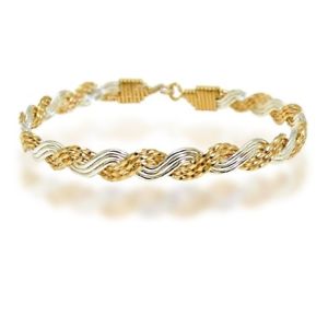 【送料無料】ブレスレット　アクセサリ&mdash;　ロナウドブレスレットｋゴールドアーティストワイヤronaldo pure love 317 bracelet 14k gold artist amp; silver mirror wire｜hokushin