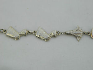 【送料無料】ブレスレット　アクセサリ―　エジプトスターリングネフェルトイティロータスブレスレット9220egyptian sterling silver queen nefertiti lotus flower bracelet 9 long 220