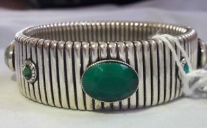 【送料無料】ブレスレット アクセサリ— ガスストラーダブレスレットgas bijoux strada silver colour bracelet with green stones|hokushin